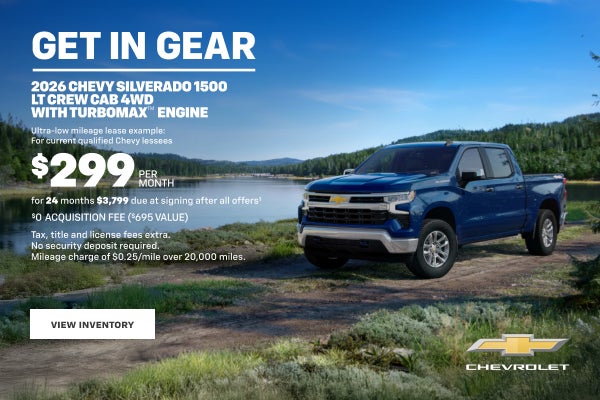 2026 Chevy Silverado 1500 LT Crew Cab 4WD with TurboMax Engine. Ultra-low mileage lease example f...